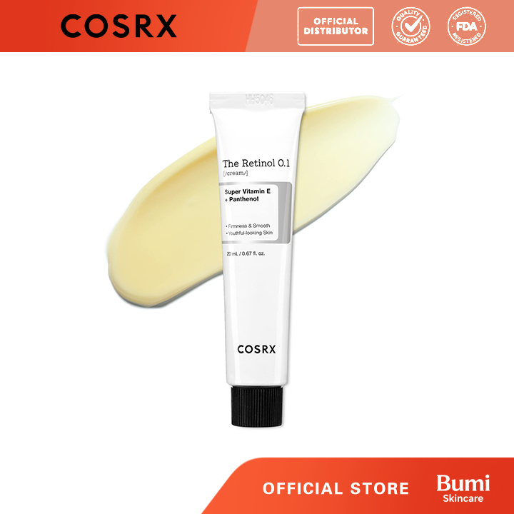 COSRX Retinol 0.1% Cream 20ml Original Korea | Anti Aging Ampuh Hilangkan Jerawat & Flek | Wajah Glo