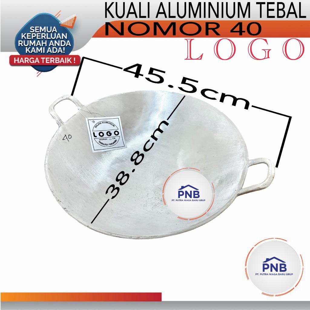 Kuali Wajan Logo 40 cm Aluminium Tebal