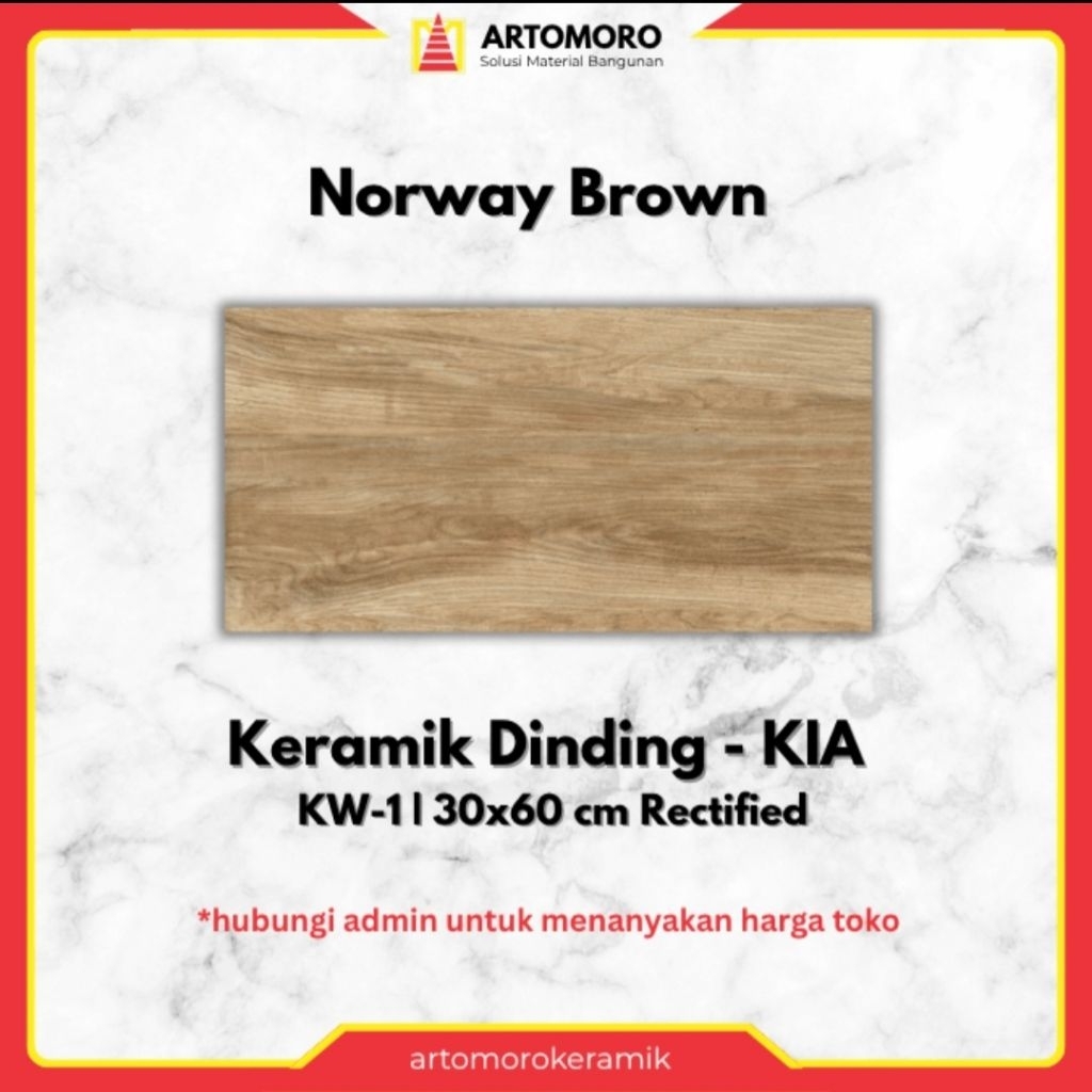 Keramik Dinding 30x60 Rectified Kw1 - KIA - Norway Brown | Keramik Cutting Cokelat