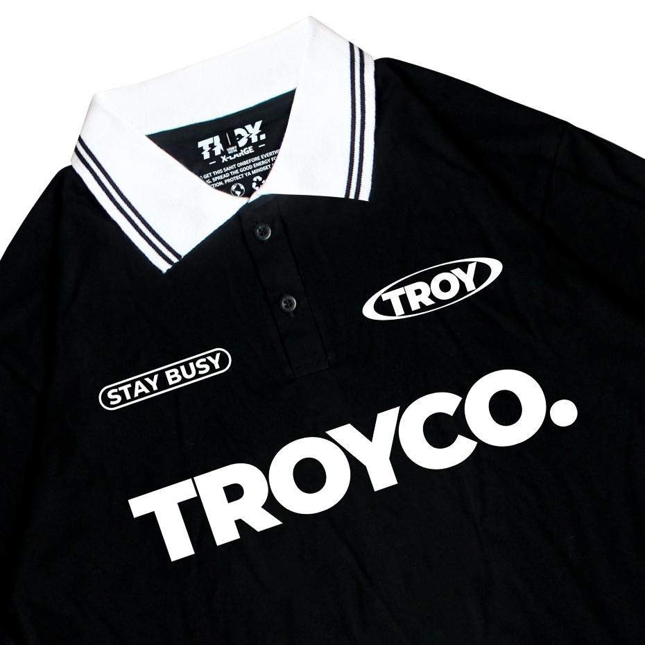 Troy Company Kaos Polo Hitam - TROYCO Polo Shirt Black PRD 2957