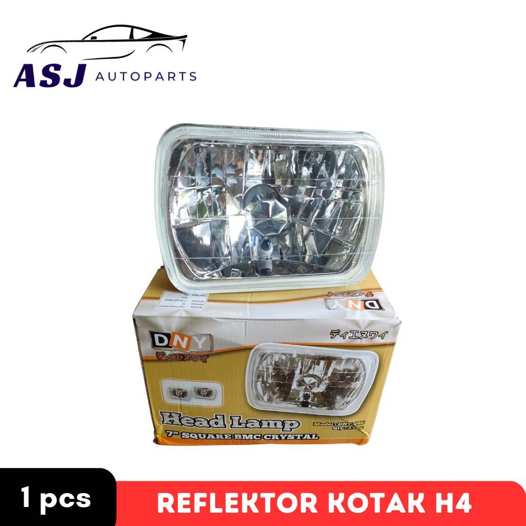 Reflektor Crystal Kristal Kotak 7" (Inci) H4 / Lampu Depan 7" H4 / Headlamp 7" H4 Taft GT Ferosa L30