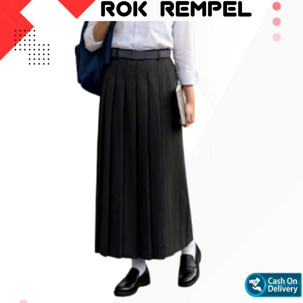 Rok Seragam Sekolah Rempel SMA/SMK Bahan Nikita Drill