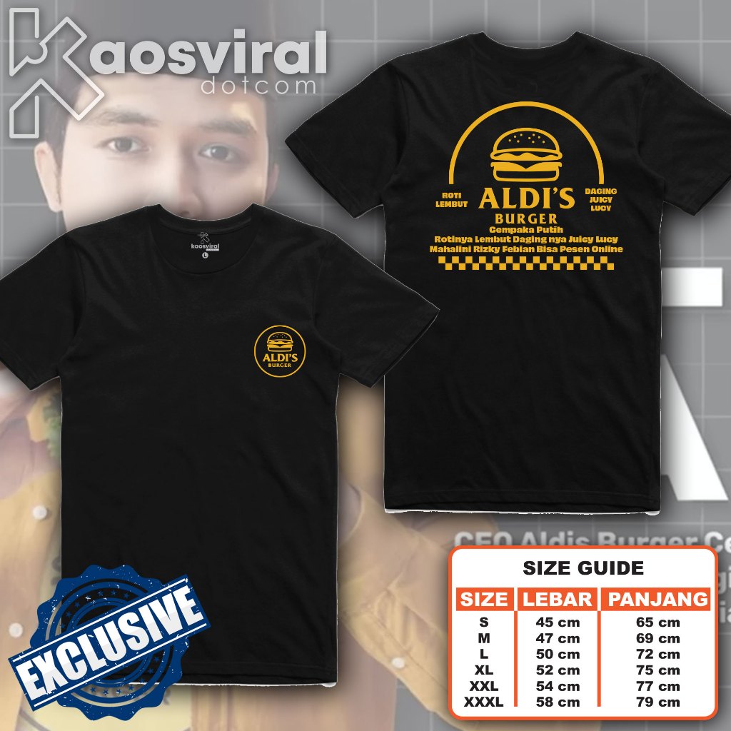 Kaos Parody Aldis Burger Juicy Lucy Rizky Febian Mahalini - Baju Meme Viral Lucu Distro Pria Wanita 