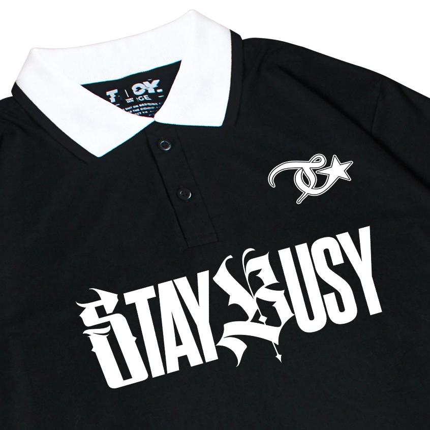 Troy Company Kaos Polo Hitam - Medieval Polo Shirt Black PRD 3001