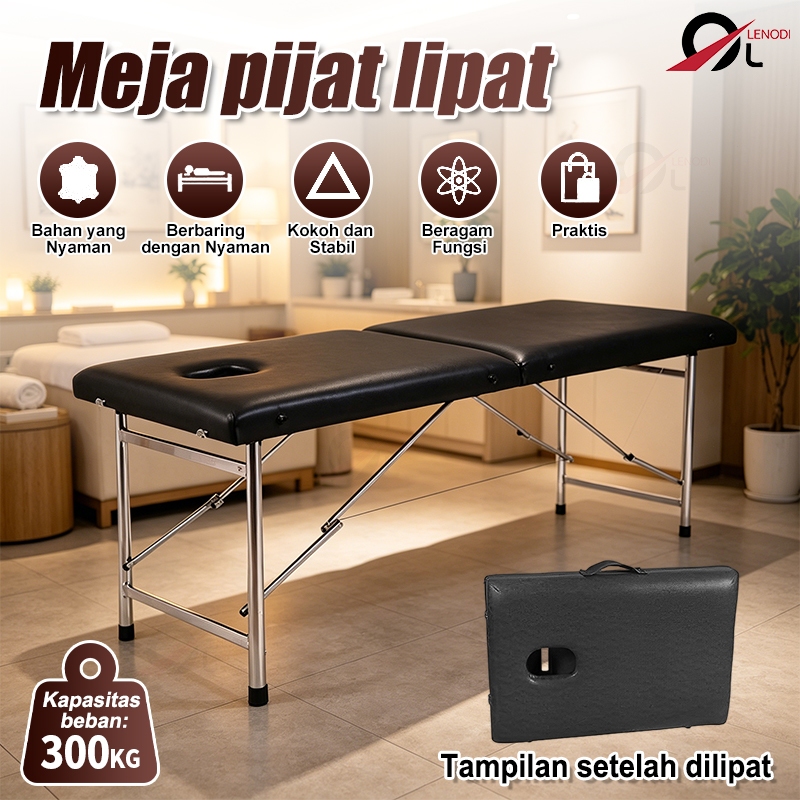 Folding Beauty Bed Portable - Kasur Pijat Lipat Multifungsi untuk Spa Therapy Facial Eyelash Treatme