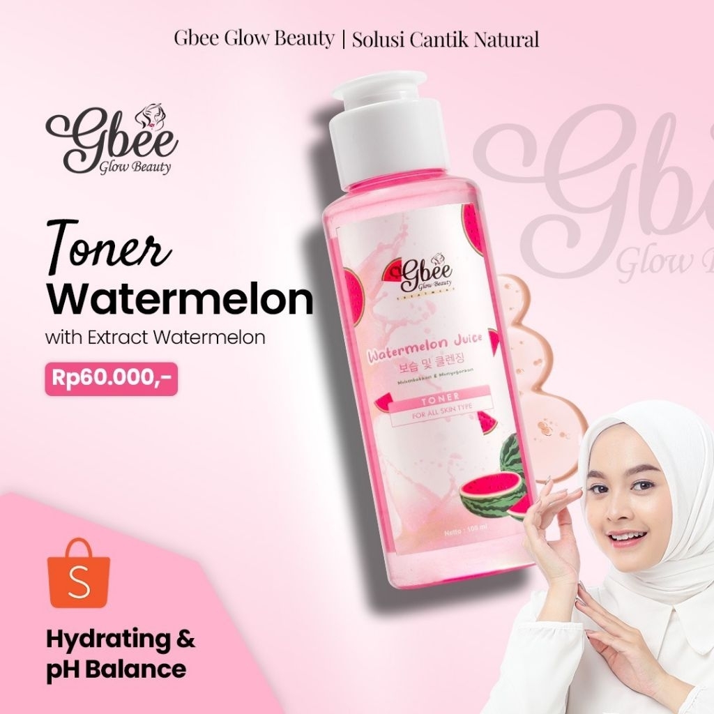 Toner Watermelon / Gbee Glow Beauty / Melembabkan / Mengecilkan Pori-Pori