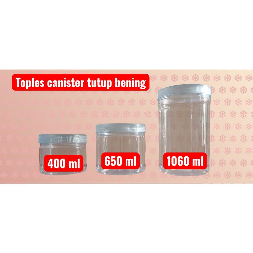 Toples Plastik Tabung Bening I 400ML 650ML - Jar Silinder Kue Kering