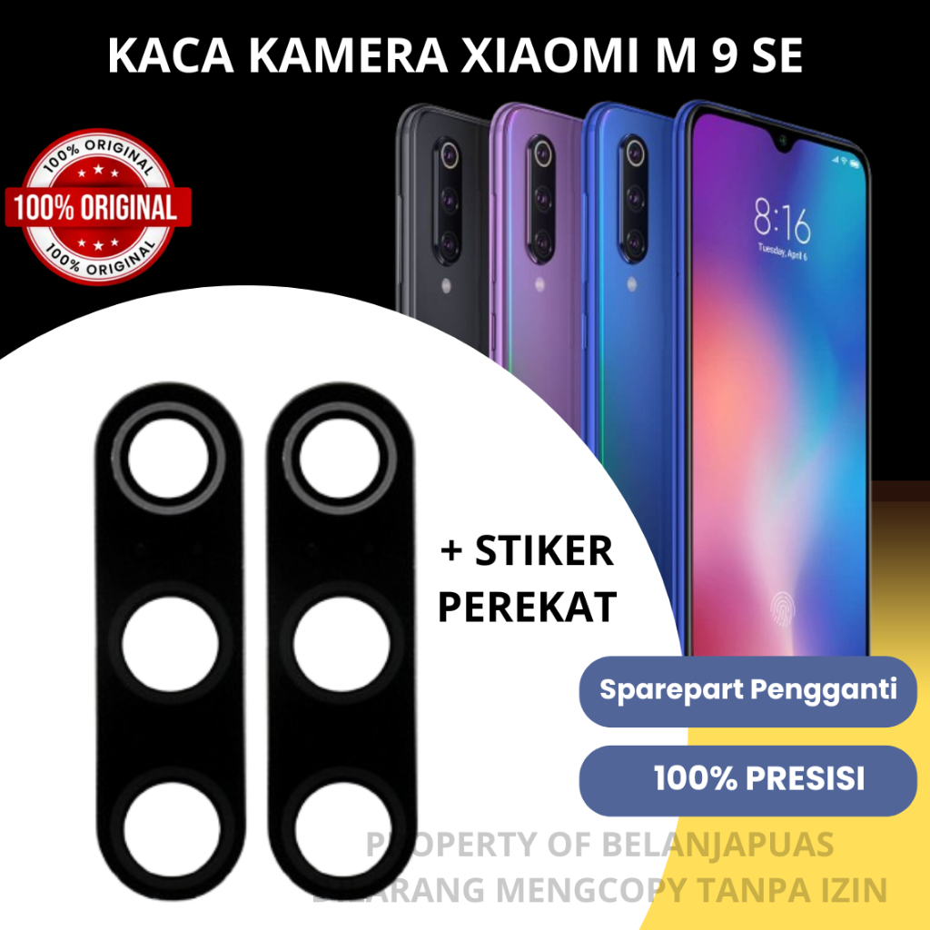 Lensa KKaca Kamera Pengganti Kaca Kamera Belakang XIAOMI MI9 SE - MI 9 SE - MI 9SE Sparepart ORI Ter