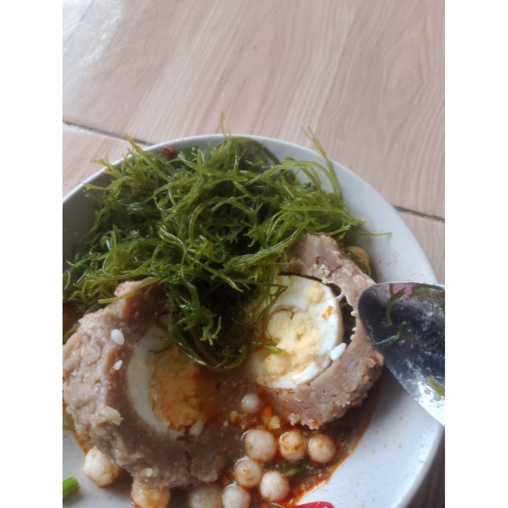 Bakso ikan isi telur plush rumput laut isi 2 biji