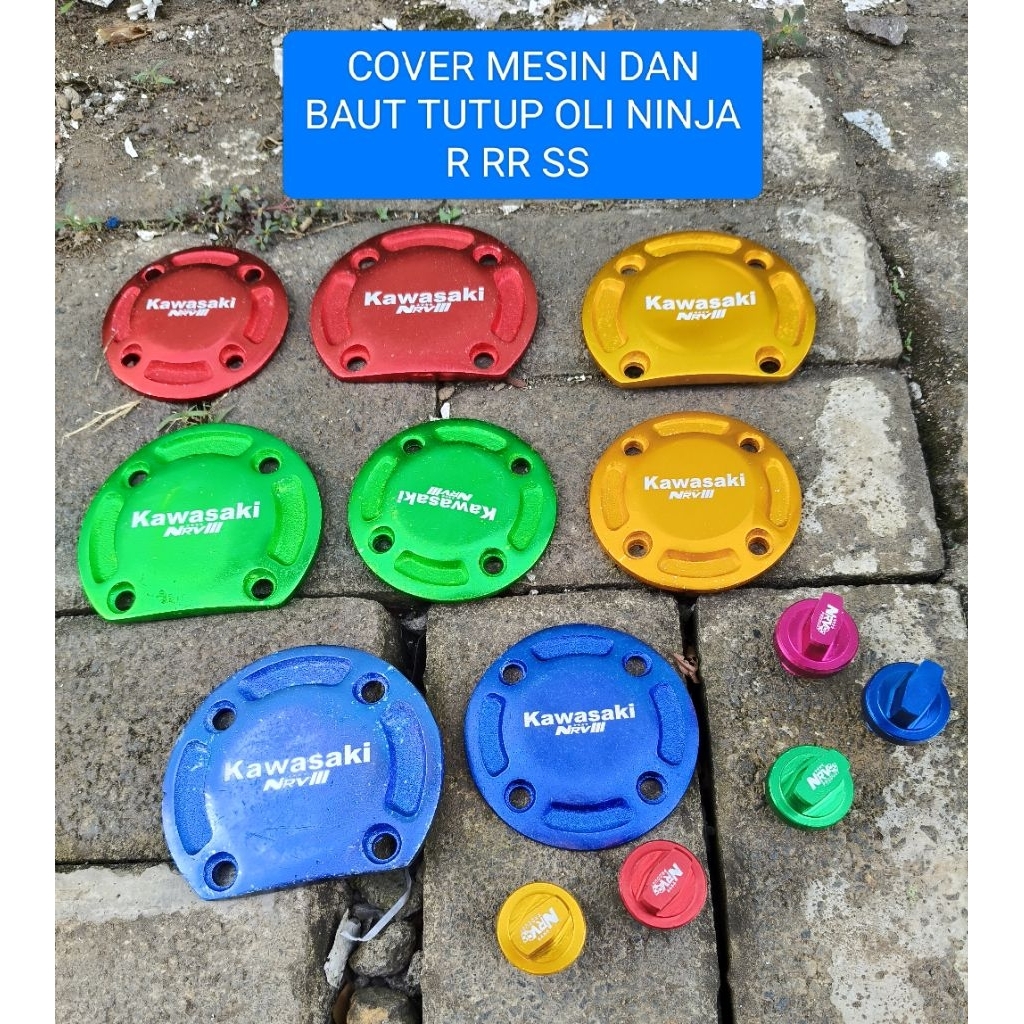 Cover tutup mesin ninja  2 tak R RR Ss(versi murah )+ baut Tutup oli