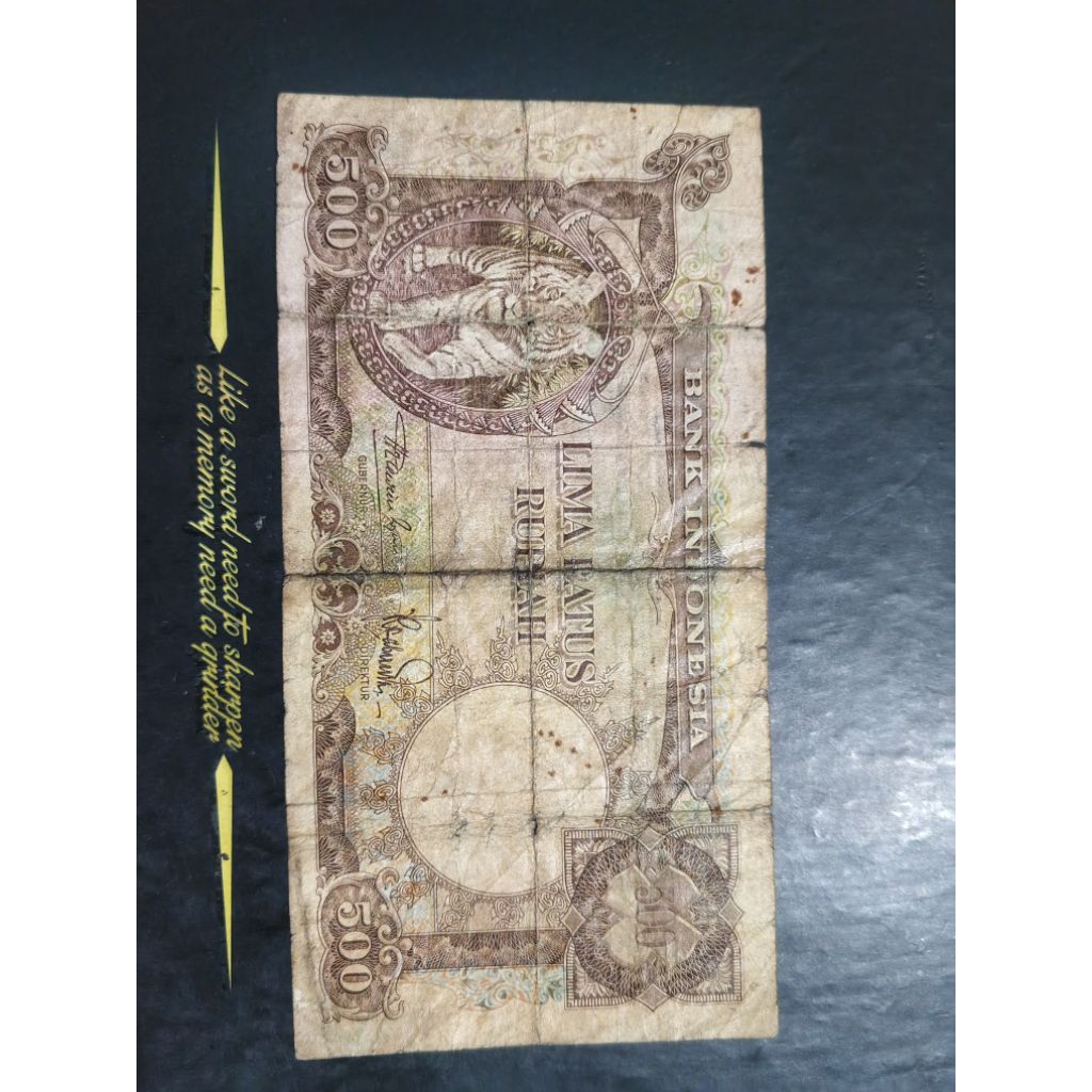 UANG KUNO 500 RUPIAH SERI HEWAN MACAN TAHUN 1957