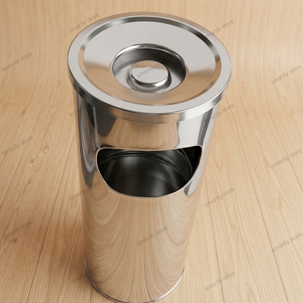 Tong sampah asbak stainless / Tempat sampah asbak stainless