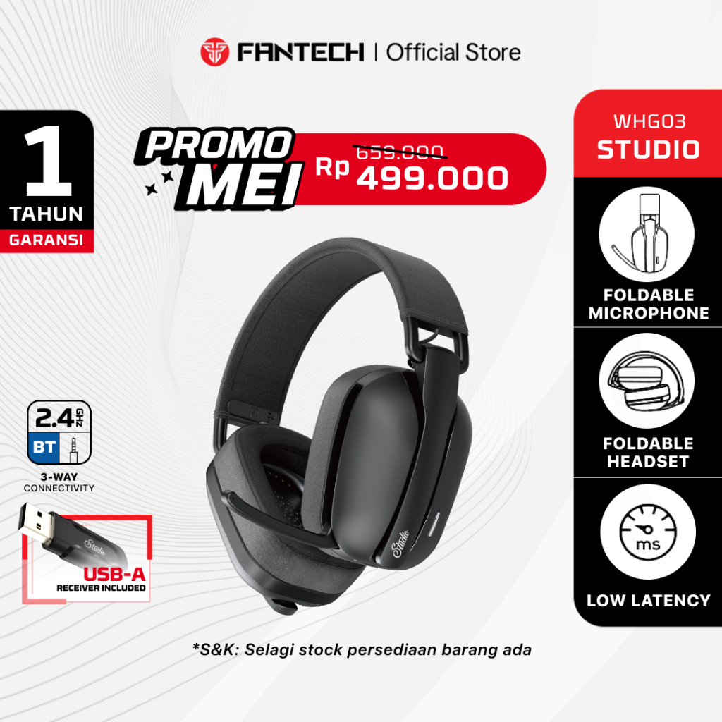Fantech STUDIO (WHG03) / STUDIO PRO (WHG03P) Virtual 7.1 Headset Gaming Wireless Bluetooth Dongle 2.