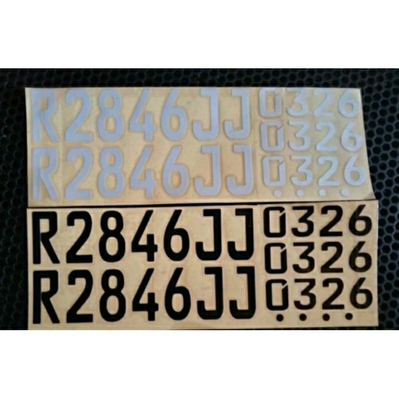 Stiker plat nomer mobil satu set depan belakang
