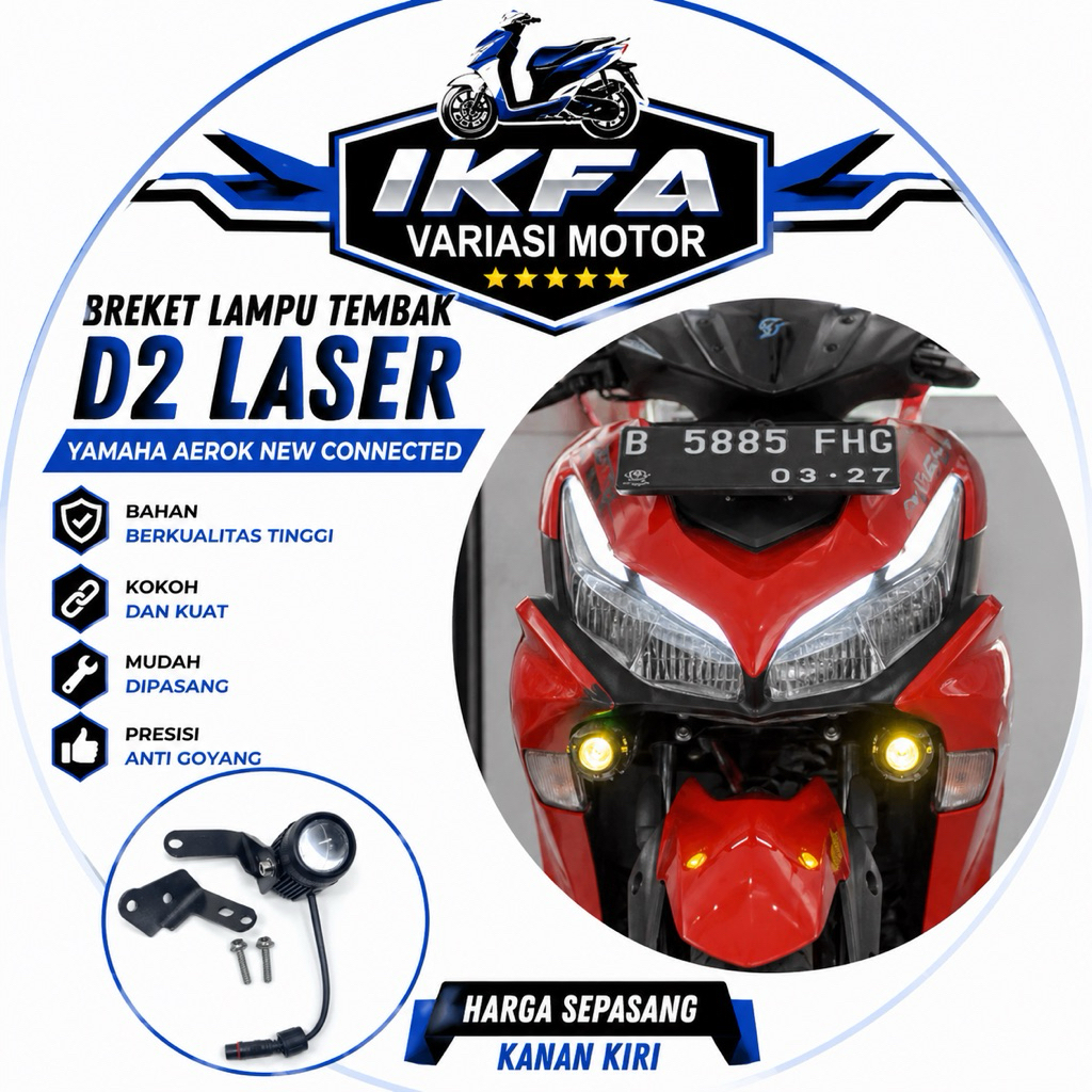 Breket Dudukan Lampu Tembak Bracket Lampu D2 Laser Aerox Dudukan Lampu Tembak Kolong Aerox New Conne
