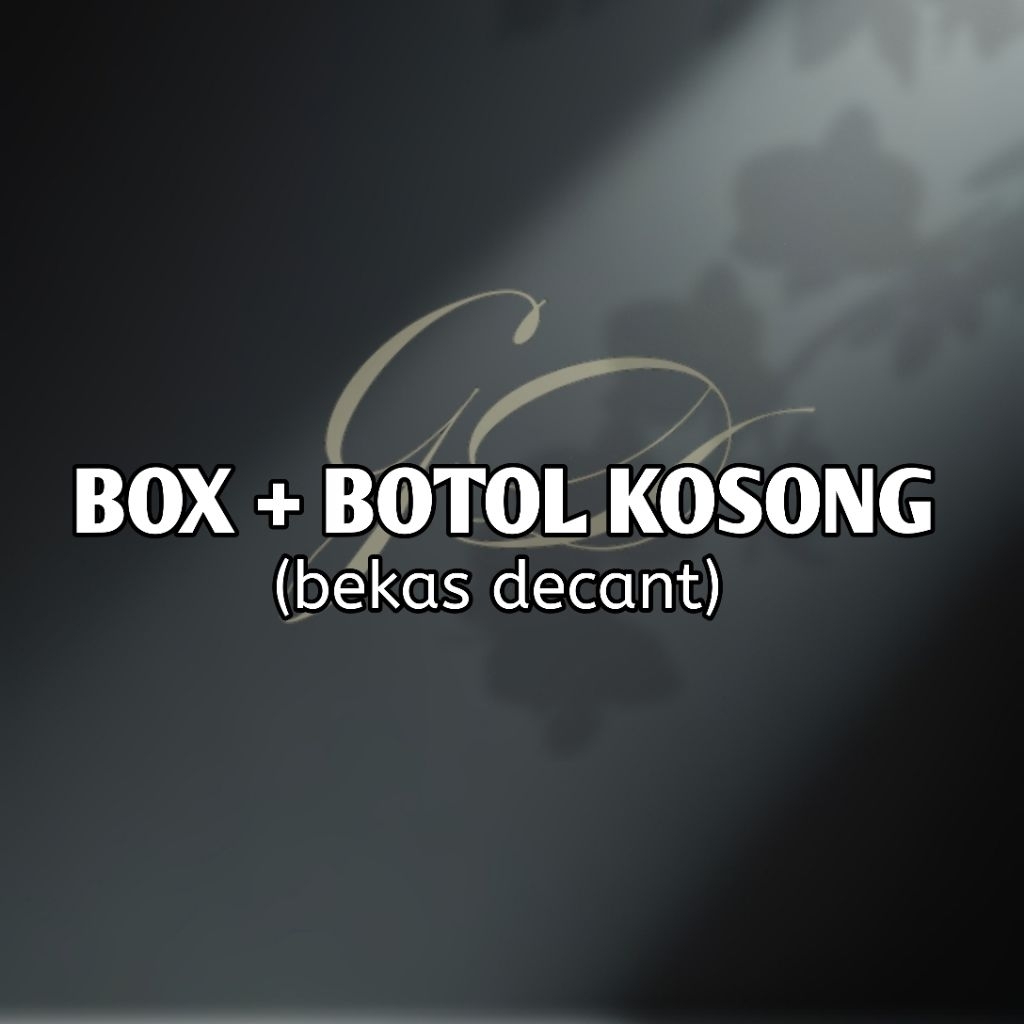 botol kosong + box jpg, mykonos, velixir bekas decant