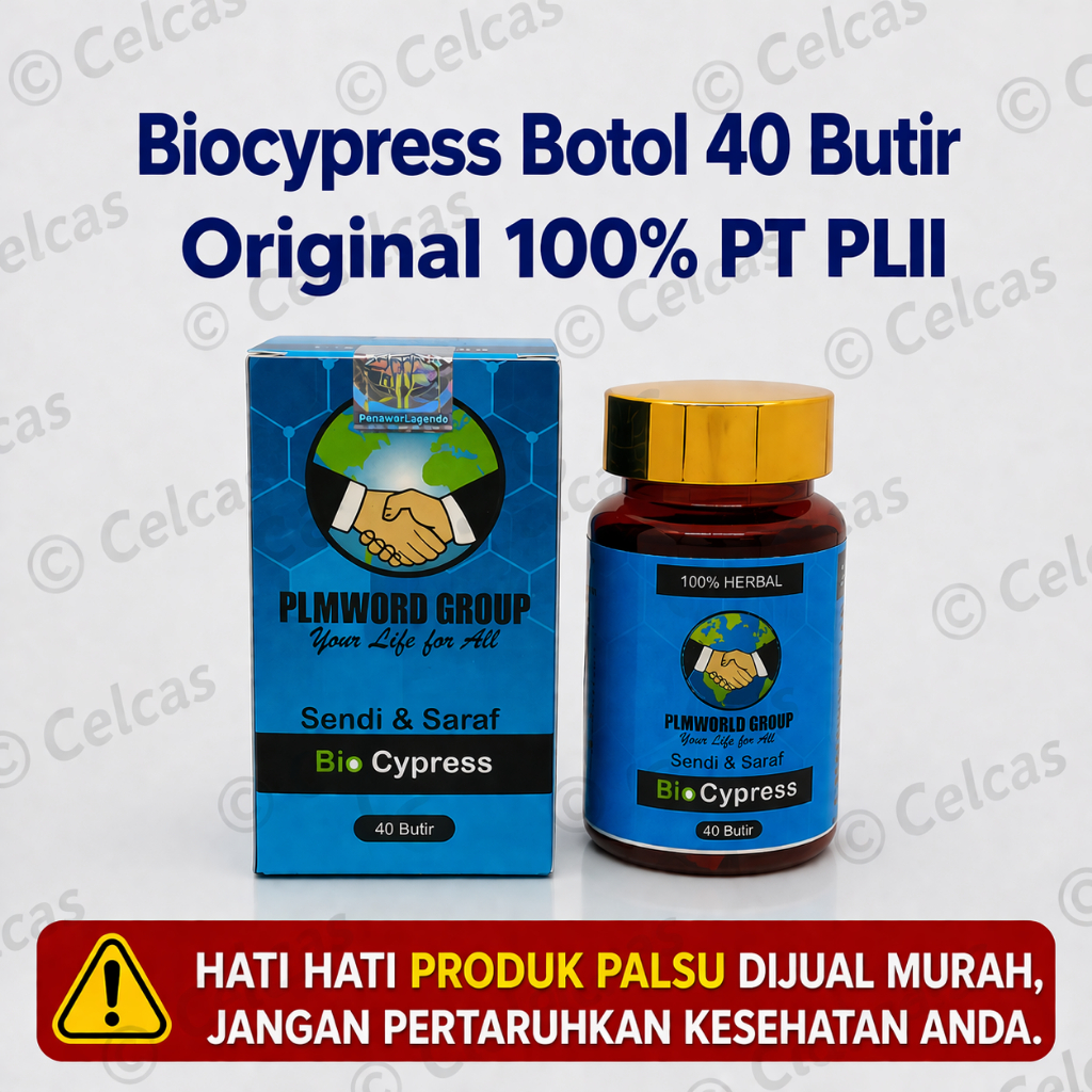 Biocypress Sendi dan Saraf Original Kemasan Botol Biru Isi 40 Butir Asli  PT PLII