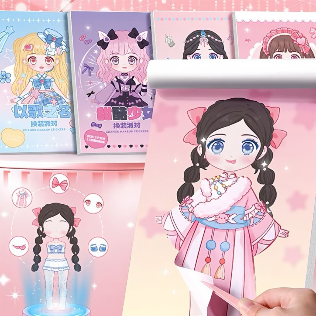 STIKER MAKE UP ANAK DIY STIKER LUCU KARTUN BERDANDAN ANAK PEREMPUAN