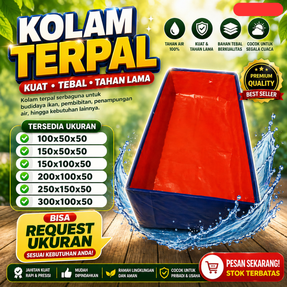 Kolam Terpal 150x100x50 Tebal Anti Sobek Kolam Budidaya