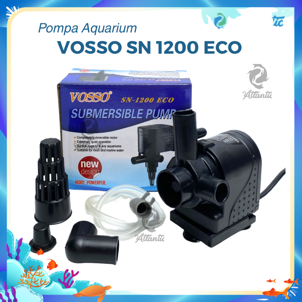 Vosso 1200 Pompa Air Pompa Celup Pompa Aquarium Aquascape Hidroponik