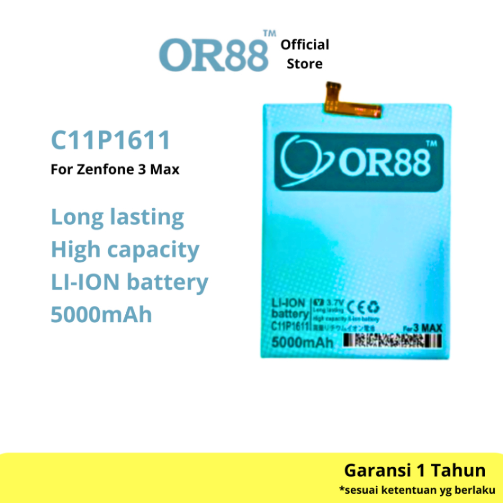 OR88 baterai batre battery double power  C11P1611 Battery For ASUS Zenfone 3 Max Z3 MAX ZC520TL ASUS