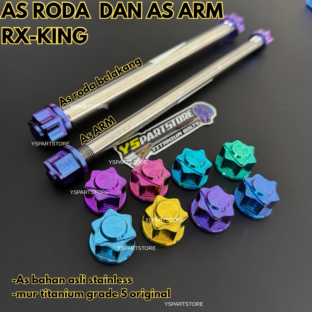 as roda belakang as ARM RXking as roda RXking stainless mur titanium