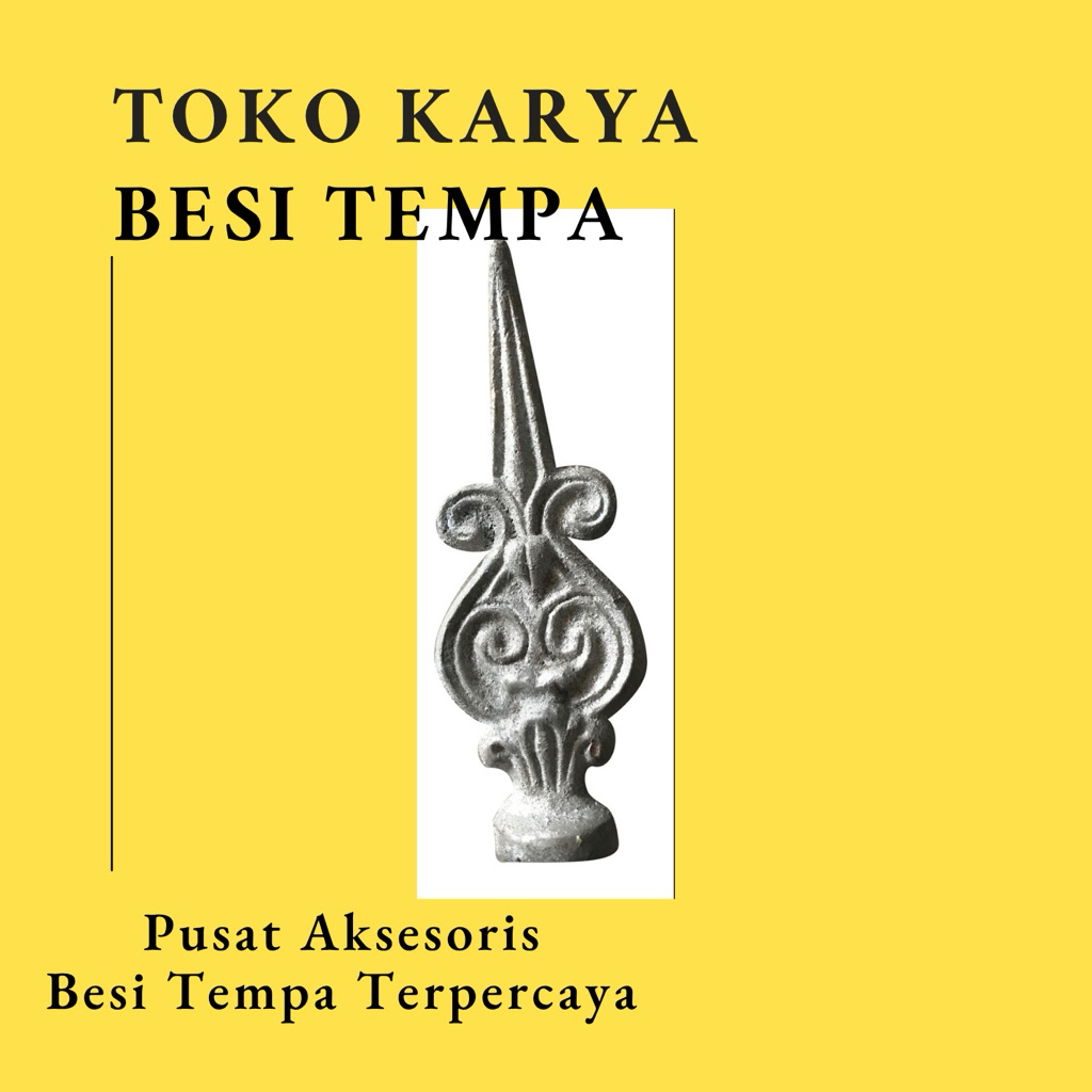 Ornamen Pagar Besi Tombak 15 / Ornamen Besi Tempa / Ornamen Pagar Besi dan Tralis / Aksesoris Besi T