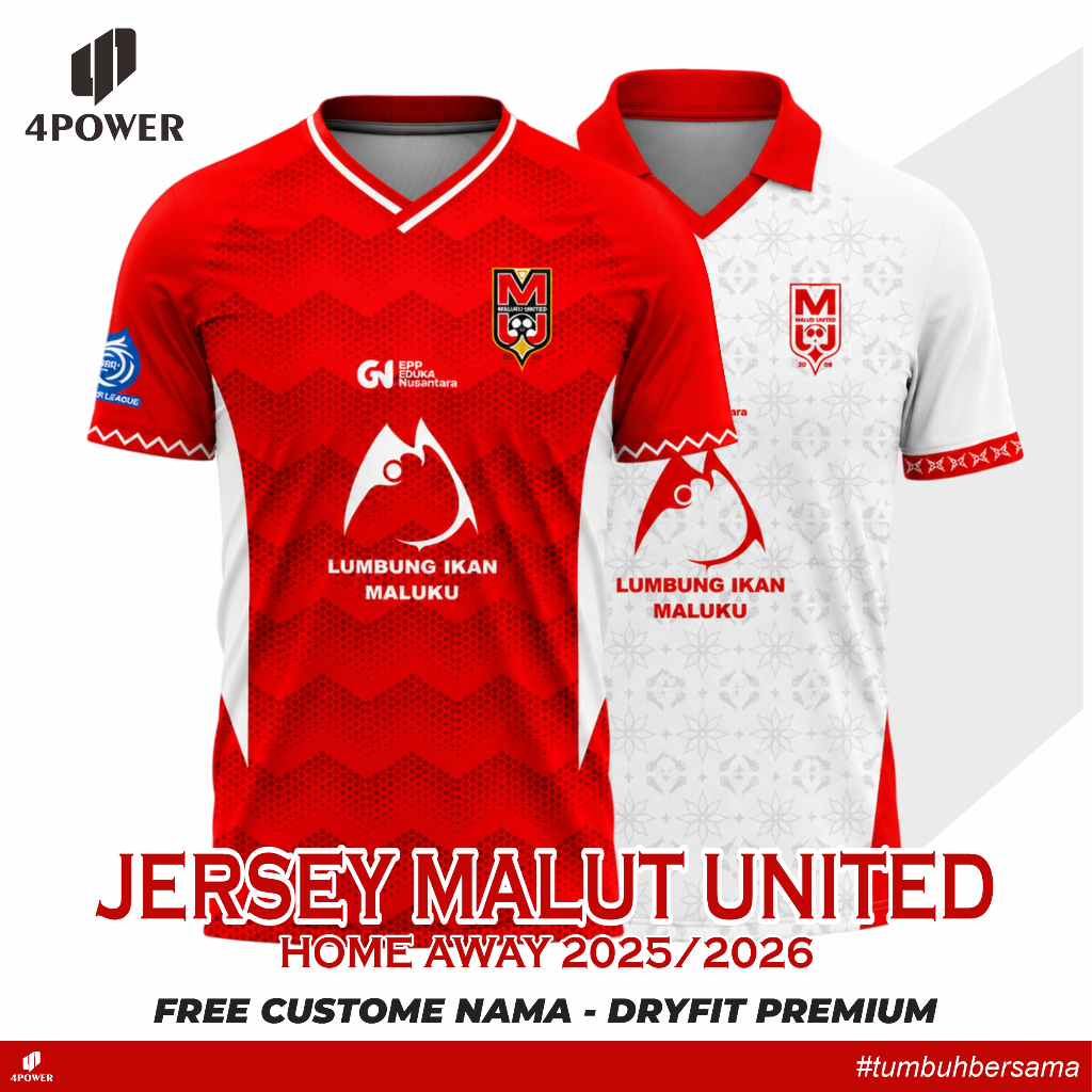 JERSEY MALUT UNITED TERBARU 2026 HOME AWAY - BAJU KAOS MALUKU UTARA UNITED