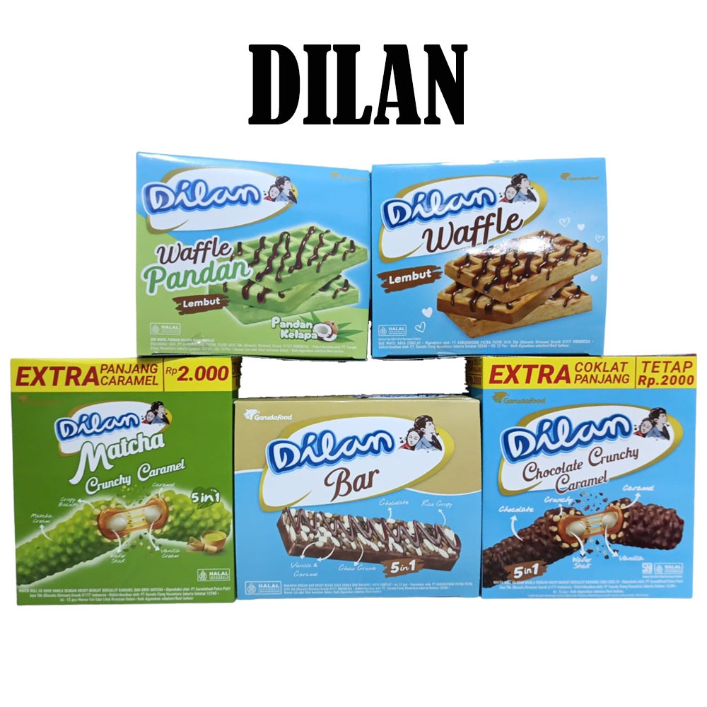 DILAN WAFFLE / BAR / CHOCOLATE CRUNCHY CARAMEL / COOKIES / CREAM BISKUIT KOTAK