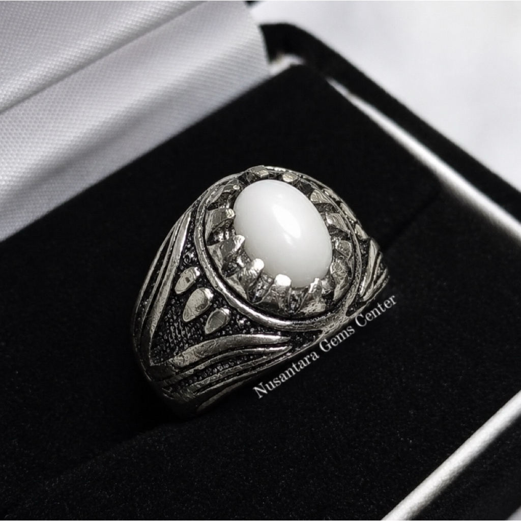 Cincin Batu Natural Yaman Abyad Original Yaman Dimensi Batu 9mm