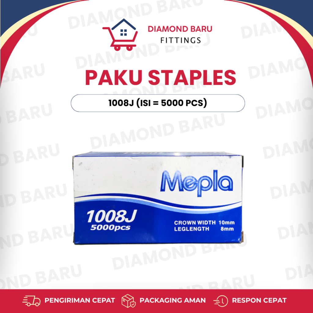 MEPLA Staples Angin/Paku Tembak Biru 1006J/1008J/1016J ISI 5000