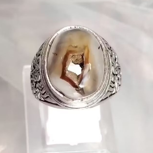cincin batu akik combong anggur natural
