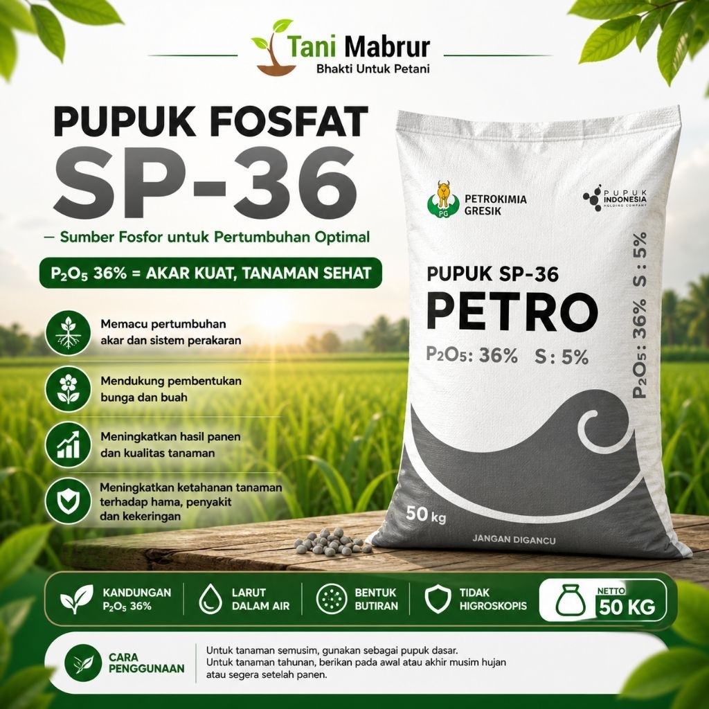 SP 36 Petro 50KG - Pupuk Tinggi Fosfor Untuk Pertumbuhan Optimal Asli Petrokimia Gresik