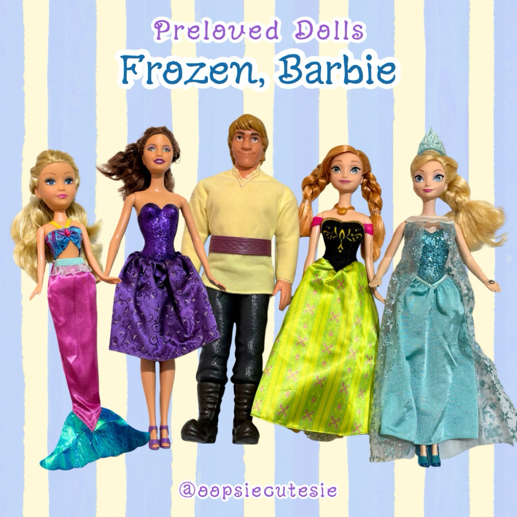 Preloved Dolls Mattel Barbie & Frozen (Elsa Anna Kristoff) Ori