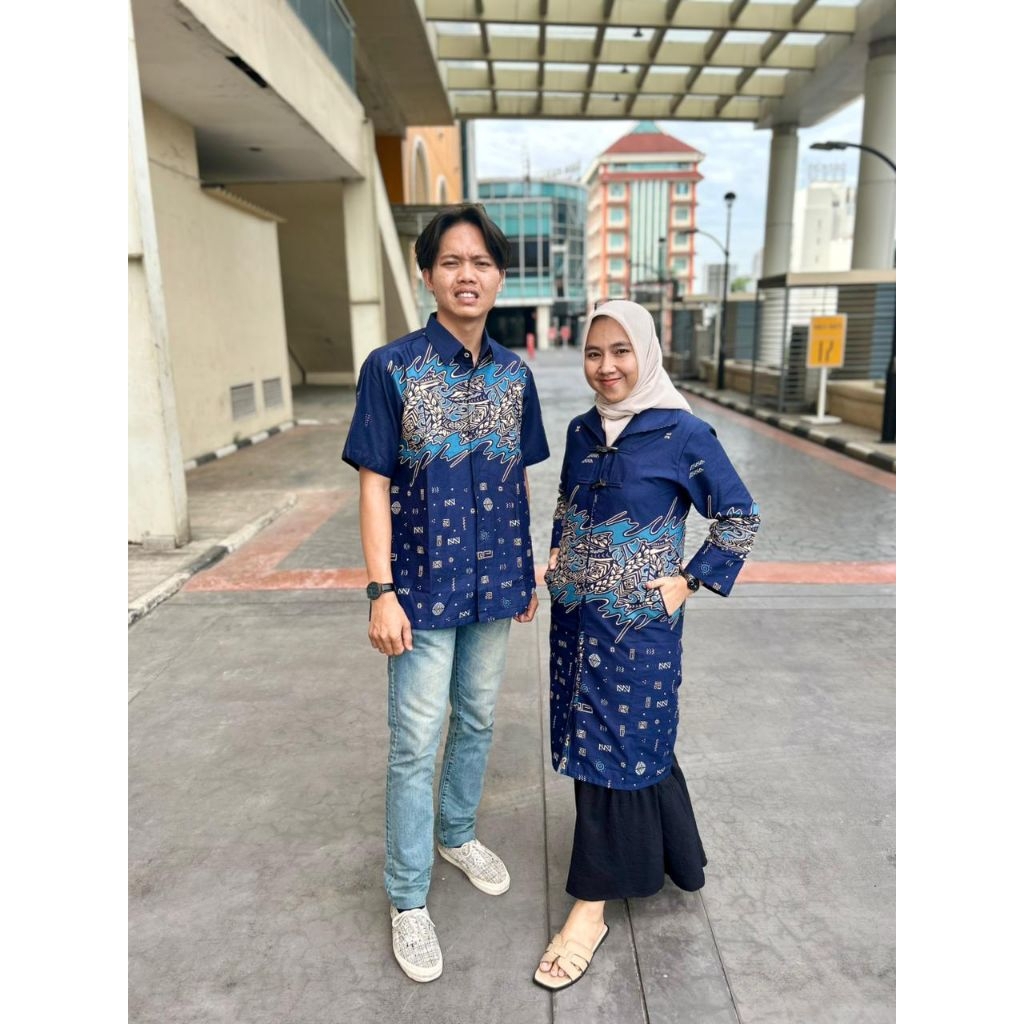 URSULA BATIK - Batik Couple Bahan Katun Premium - Sarimbit Pasangan Atasan wanita Tunik & Hem Pendek