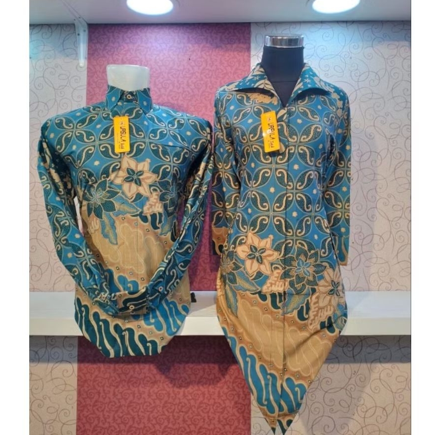 URSULA BATIK - Batik Couple Bahan Katun Premium Berkualitas - Batik Wanita Tunik Kancing Depan & Bat