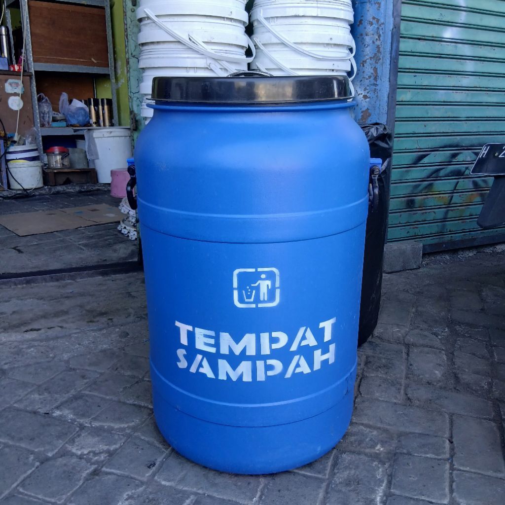 TONG SAMPAH / TEMPAT SAMPAH GENTONG BIRU / GENTONG AIR 80 liter