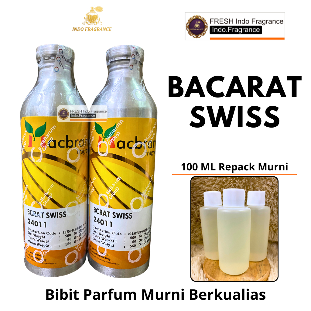 Bibit Parfum Baccarat Swiss Repack 100 ML MURNI MACBRAME