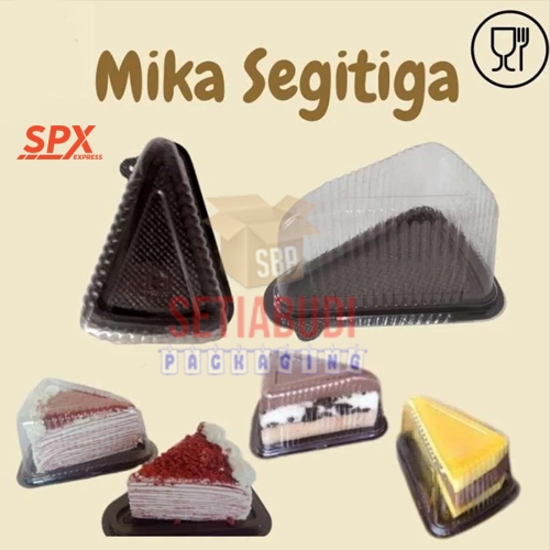 ( Instant ) 1 Dus CT Segitiga / Cake Tray Segitiga / Mika Cake Segitiga / MIKA TART SLICE SEGITIGA
