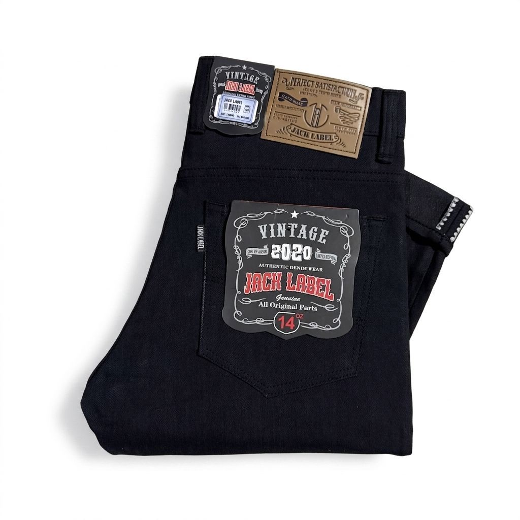 JACK LABEL 14oz Denim Selvedge Shell Stitch Strech Elastis