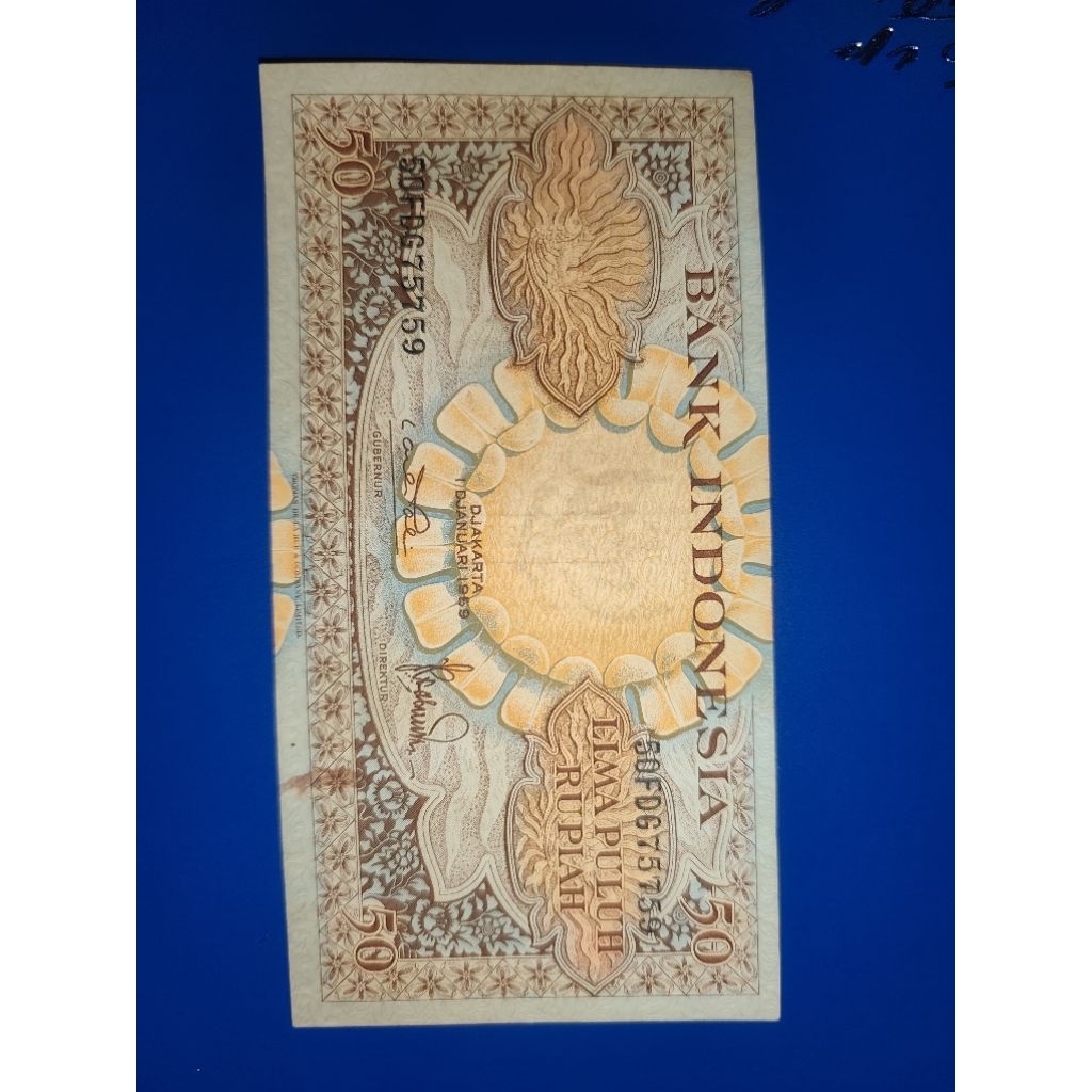 uang kuno 50 rupiah seri bunga