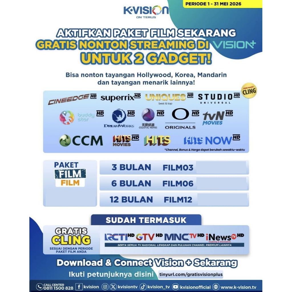 Voucher Paket FILM K-Vision 30 Hari