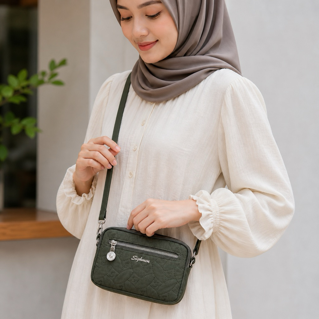 MEYMEYBAGS-Sighmon Tas Selempang Mini Hp Wanita Sling Bag Cewek Import Murah Kekinian Anti Air