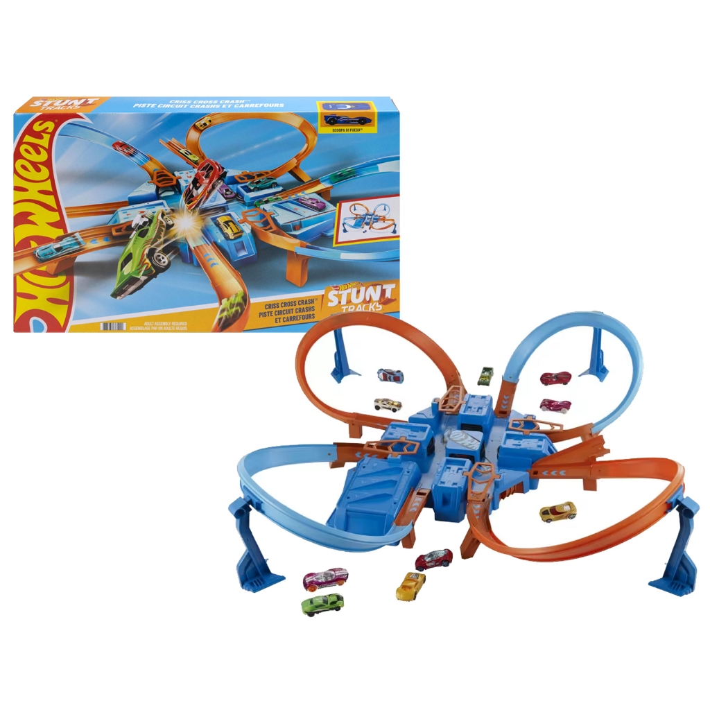 Hot Wheels Criss Cross Crash Stunt Track Set HOTWHEELS