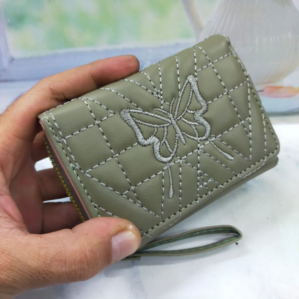DOMPET KECIL LIPAT IMPORT RESLETING WANITA FOREVER LOVE KARTU SUSUN KOREA BANYAK KARTU