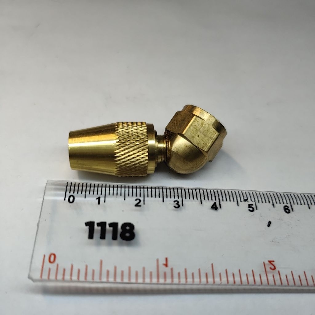 PB16/MX16/GS16/MM138/TB16 Nozzle 1 Lubang Bengkok Bent Kuningan Full Sprayer Drat 10mm