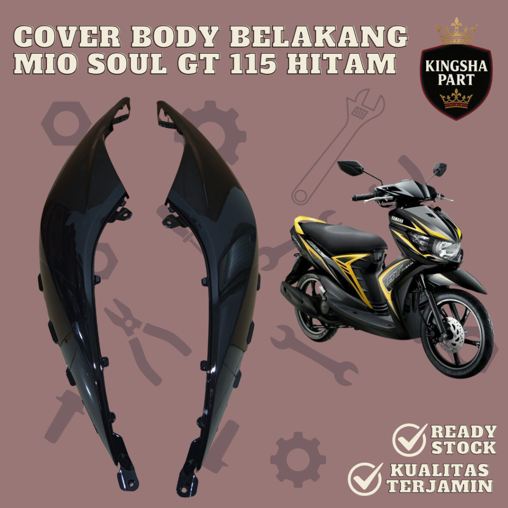Cover Body Belakang Mio Soul GT 115 Bodi Samping Mio Soul GT HITAM VIOLET Tenshi
