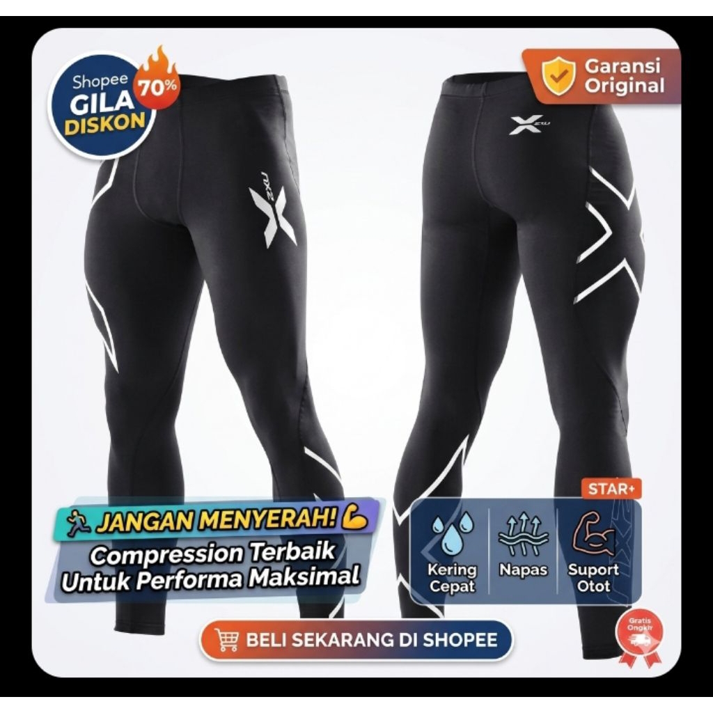 LEGGING 2XU FOR MAN'S ( PRIA ) COMPRESSION // LEGGING RUNNING//AEROBIK//GYM//ZUMBA SXB Sport
