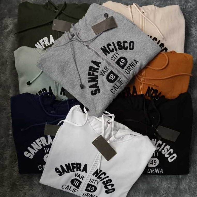 Jaket Hoodie WHO.A.U Sanfrancisco Zipper Navy Premium Unisex / Hoodie WHO A.U Original Pull Bordir
