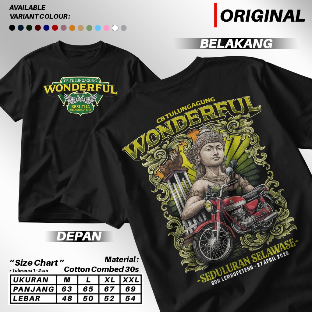 Kaos Acara Wonderful 2 CB Tulungagung Acara 27 April 2025